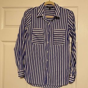 Express City Blue and White Stripe Button Down